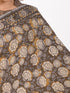 MULMUL UMBER BROWN BLOCK PRINTED MODAL SATIN SAREE MULMUL UMBER BROWN BLOCK PRINTED MODAL SATIN SAREE
